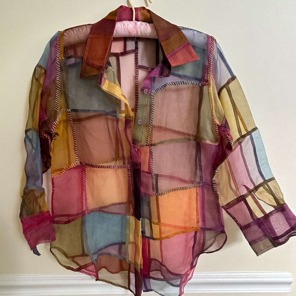 Beautiful Silk Organza Patchwork Shirt